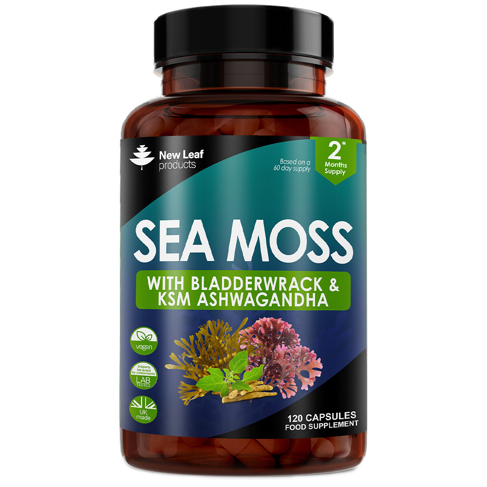 new leaf sea moss, bladderwrack & ksm ashwagandha capsules